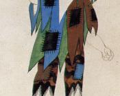 巴勃罗 毕加索 : 芭蕾舞剧《三角帽》服装设计：疯子